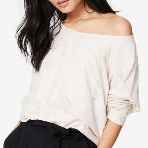 Rachel Roy Shredded Natural Marth Sweatshirt